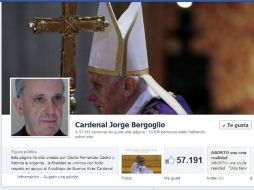 En Facebook el Papa americano tiene una cuenta a su nombre (Cardenal Jorge Bergoglio) que supera los 53 mil me gusta. ESPECIAL  /