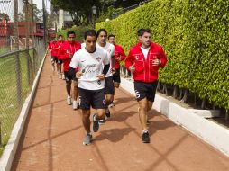 Los elementos titulares del Atlas trabajaron en el club preparando el juego del próximo sábado.  /