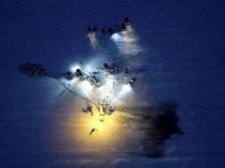 Las estepas de Kazajistán se encuentran cubiertas por nubes, lo que puede interferir con el aterrizaje de la Soyuz TMA-06M. EFE /