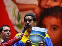 Nicolás Maduro habla tras recibir el informe del índice de desarrollo humano de la ONU. EFE /
