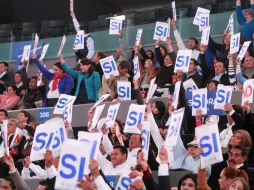 Militantes votan durante la Asamblea Nacional Extraordinaria del PAN. NTX /
