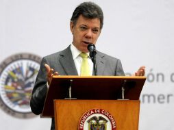 El mandatario declara que Colombia mantiene y profundiza cada vez más su compromiso con los derechos humanos. EFE /