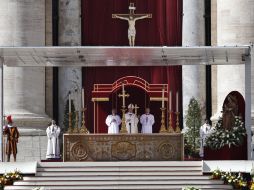 El Papa Francisco al terminó de la ceremonia de entronización que marca el inicio de su pontificado. AP /