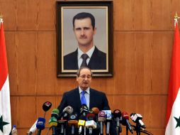 El viceministro sirio de Asuntos Exteriores, Faisal Mekdad durante una rueda de prensa celebrada en Damasco. EFE /