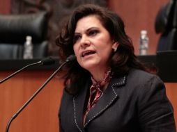 La integrante del Movimiento por la Paz con Justicia y Dignidad, María Elena Morera, participó en la discusión. NTX /