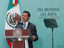 El Presidente Peña Nieto, presenta, en el marco del Día Mundial del Agua, la política que su gobierno llevará en materia de agua. NTX /