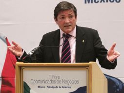 Javier Fernández participó en el III Foro Empresarial de oportunidades de Negocio México-Asturias. EFE /