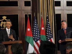 Barack Obama anunció 200 MDD para los sirios refugiados en Jordania. En la foto con el rey Abdalá II. EFE /