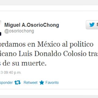 Osorio Chong recuerda a Colosio a 19 años de su muerte