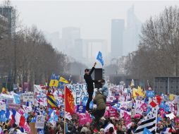 La manifestación contra el matrimonio homosexual este domingo. AP /