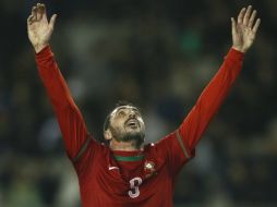 Almeida festeja su gol al minuto 79, que sellaba el triunfo de su selección. EFE /