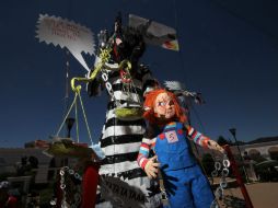 Uno de los ''Judas'' quemados en San Cristóbal de las Casas, Chiapas. NTX /
