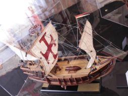 Fotografía sin fecha de maqueta realizada del barco español que llegó a San Agustín hace 500 años. EFE /