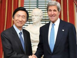John Kerry y Yun-Byung-se muestran satisfacción por los planes en conjunto para disuadir a los norcoreanos. EFE /