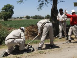 Personal acudió a nhabilitar las conexiones ilícitas y a reparar los ductos afectados en cada toma. ARCHIVO /