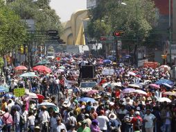 Integrantes de la CNTE de diferentes estados marcharon en la ciudad de México. NTX /