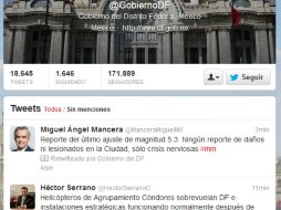Mancera da información por medio de Twitter. ESPECIAL /