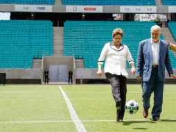 Dilma Rousseff durante la inauguración del estadio Arena Fonte Nova. EFE /
