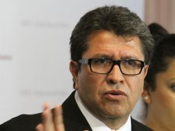 El coordinador del Movimiento Ciudadano en la Cámara de Diputados, Ricardo Monreal Ávila, durante la conferencia de prensa. NTX /