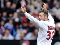 El jugador del PSG, David Beckham, durante el encuentro con el Rennes. AFP /