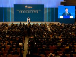 Peña Nieto durante su participación en la conferencia ''América Latina: una nueva transformación del Nuevo Continente'' en Boao. AFP /