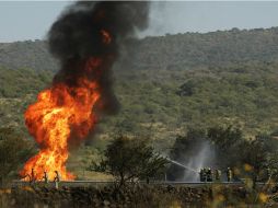El flamazo dañó unos 80 metros cuadrados de pastizales.  /