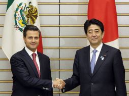 El Presidente de México, Enrique Peña Nieto, y el primer ministro de Japón, Shinzo Abe. AP /