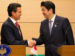 Peña Nieto y Shinzo Abe firmaron un comunicado conjunto en el que designaron el periodo 2013-2014 el Año del Intercambio México-Japón. NTX /