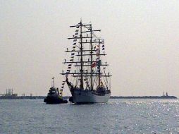 El buque-escuela ''Cuauhtémoc'', perteneciente a la Marina-Armada de México, arriba a Veracruz. SUN /