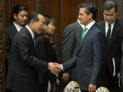 Peña impone condecoración del Águila Azteca a tres japoneses. NTX /