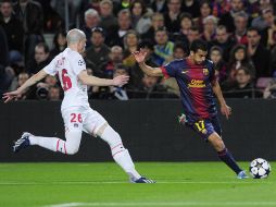 Pedro Rodríguez (der) fue el héroe del Barcelona para calificar a semifinales de la Champions. AFP /