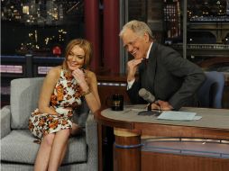 Lindsay Lohan en entrevista durante el programa de David Letterman. AP /