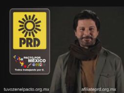 Imagen tomada del spot en el que se muestra el logotipo del PRD integrado por otros partidos políticos. ESPECIAL /