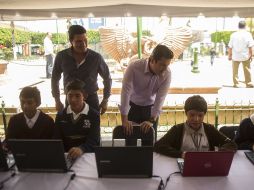 El gobernador,  Aristóteles Sandoval durante el evento en Ocotlán donde presentó el programa ''Jalisco abierto''. EL INFORMADOR /