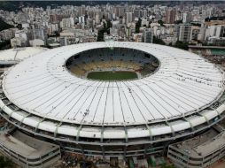 Las obras en el escenario principal de la Copa del Mundo no han terminado. EFE /