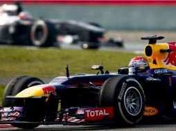 La degradación de las llantas del RB9 le impidió a Sebastian Vettel competir por el podio en China. EFE /