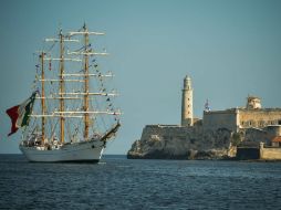 El Buque ''Cuauhtémoc'' llega a puerto cubano tras seis días de haber abandonado Veracruz. AFP /