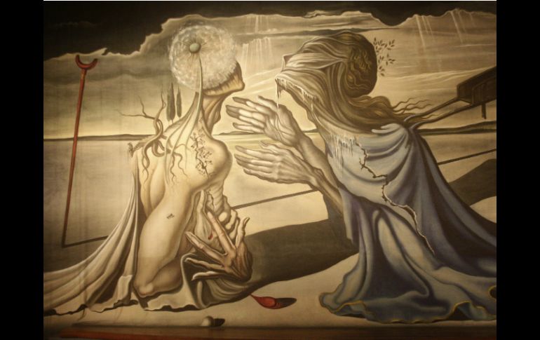 El gigantesco lienzo ''Tristán e Isolda'', que el español Salvador Dalí pintó a mediados de la década de los cuarenta. ARCHIVO /