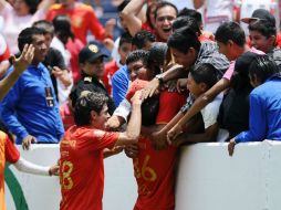 Así celebró Loeschbor la anotación en el minuto 93. MEXSPORT /