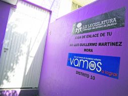 La casa de enlace que reportó el diputado Guillermo Martínez. El legislador aseguró que despacha en dos oficinas personales diferentes. EL INFORMADOR /