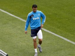 El delantero portugués entrenó solo esta tarde en las instalaciones del club en Valdebebas. EFE /