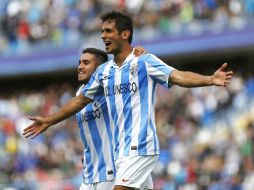 Santa Cruz festeja uno de los goles del décimoquinto triunfo del campeonato para su equipo. EFE /