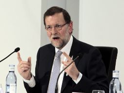 El presidente del Gobierno, Mariano Rajoy, ha clausurado hoy en Madrid la Asamblea Anual del Instituto de Empresa Familiar. EFE /