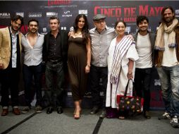 El director y el elenco de la película ''Cinco de Mayo: La Batalla'' ofrecen rueda de prensa en la Ciudad de México. EFE /