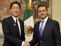 El Presidente Enrique Peña Nieto recibe al Ministro de Japón Fumio Kishida. AFP /