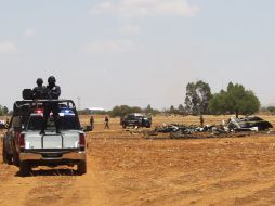 El sitio del accidente es resguardado. EFE-Periódico Zacatecas en Imagen  /