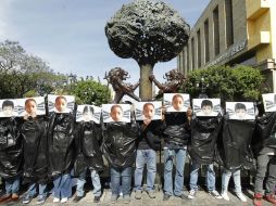 La movilización inició y cerró en Plaza Universidad y se desplazaron hacia las plazas Guadalajara, de Armas, Liberación y Fundación.  /