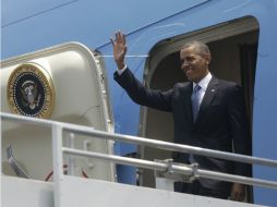 Barack Obama llega al AICM a las 14:05 horas, y tan sólo 30 minutos después, el aeropuerto normalizó operaciones. AP /