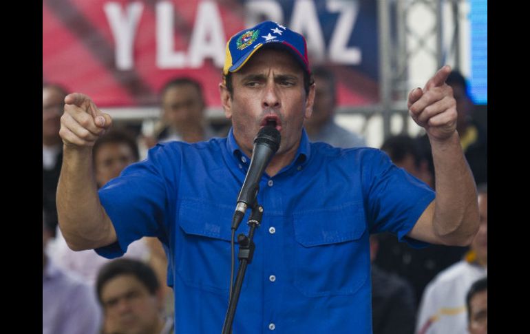 El ex candidato Henrique Capriles informa que realizará una gira internacional para explicar la situación de Venezuela. EFE /