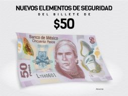 Banxico presenta nuevo billete de 50 pesos. ESPECIAL /